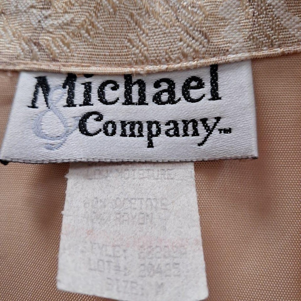 Michael & Company Vintage M Floral Paisley Tapestry Blazer Gold Peach Pastel - Picture 9 of 9